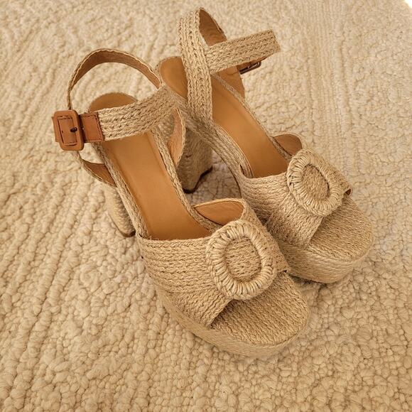 Castaner Amaia Platform Heels Espadrilles Woven Raffia Sz 9 - Picture 2 of 5